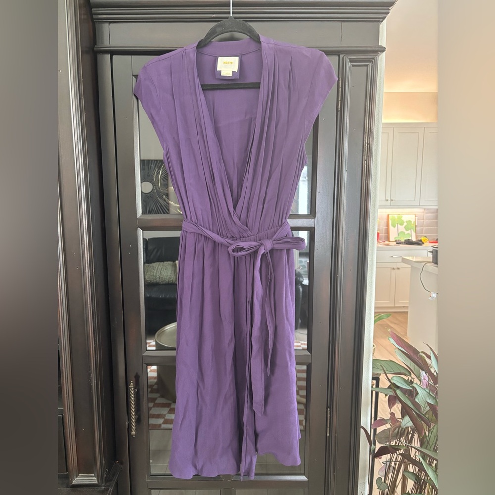 ANTHROPOLOGIE Maeve Purple Short Sleeve Dress - Picture 2 of 9